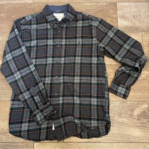 Green Plaid Flannel Shirt by Weatherproof Vintage Cabincore Outdoors Fall Size M